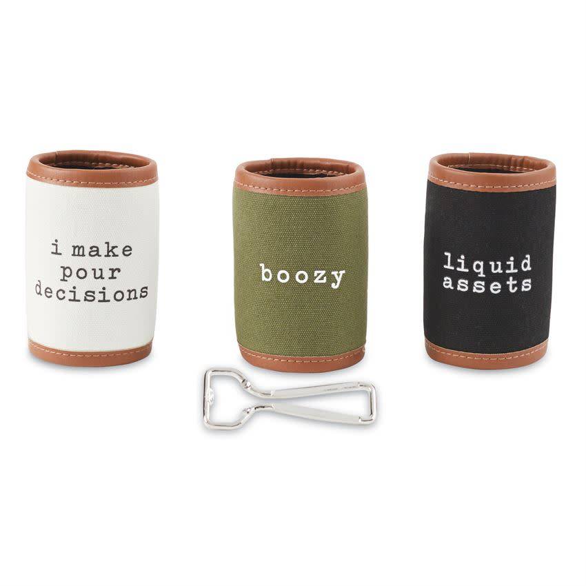 MUD PIE CANVAS CAN COOLER SET MUD PIE CANVAS CAN COOLER SET