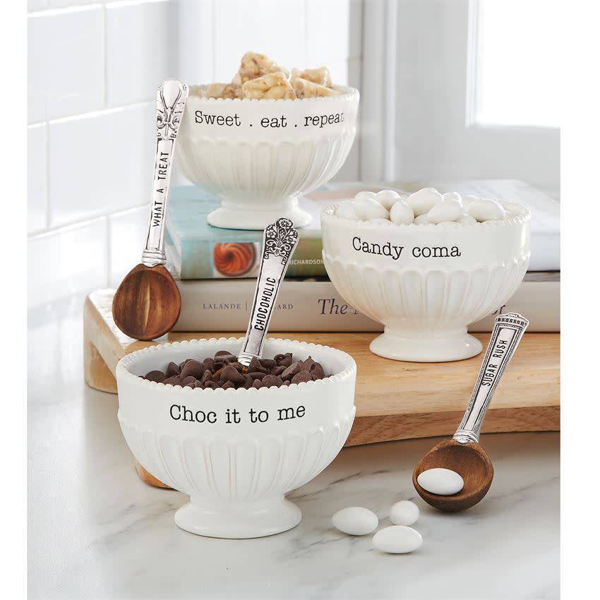 MUD PIE PEDESTAL CANDY DISH SET MUD PIE PEDESTAL CANDY DISH SET