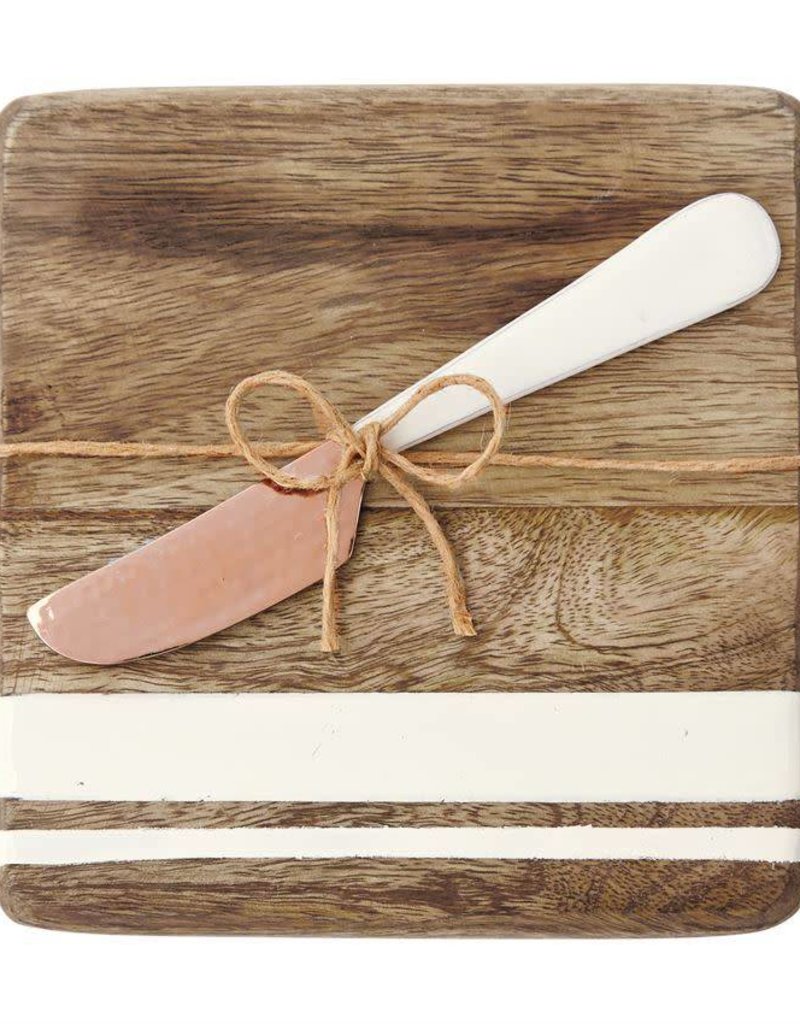 MUD PIE WOOD & ENAMEL BAR BOARD SET