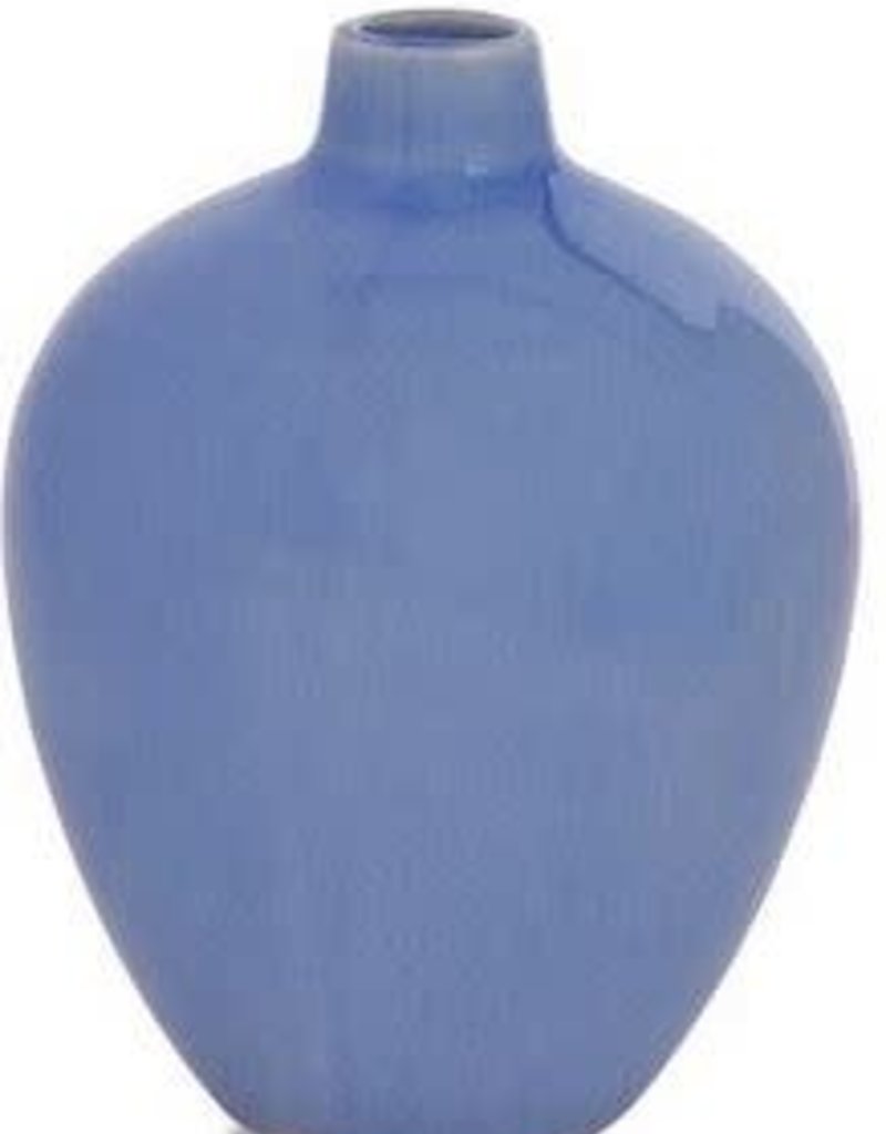 MUD PIE BLUE CRACKLE GLAZE VASE