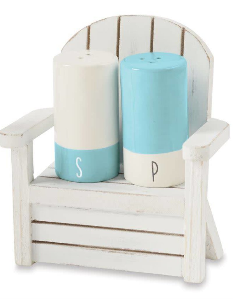 MUD PIE SALT & PEPPER IN WOOD CHAIR