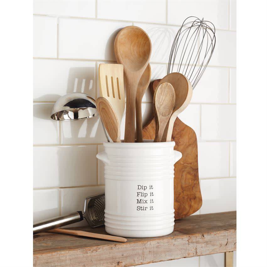 MUD PIE RIBBED UTENSIL CROCK MUD PIE RIBBED UTENSIL CROCK