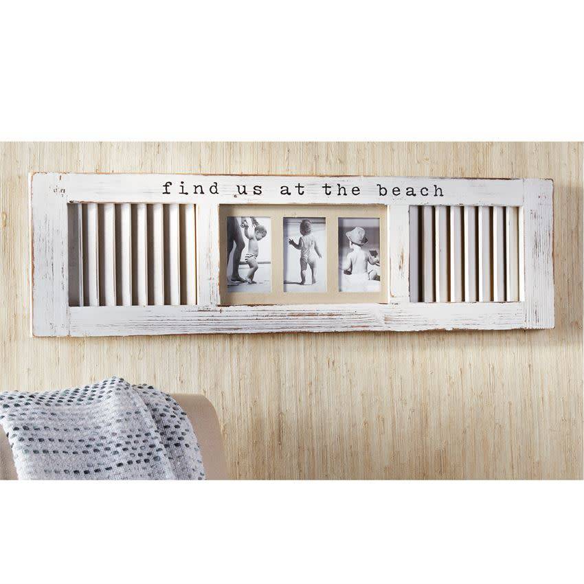 MUD PIE FIND US AT THE BEACH SHUTTER TRIPLE FRAME MUD PIE FIND US AT THE BEACH SHUTTER TRIPLE FRAME