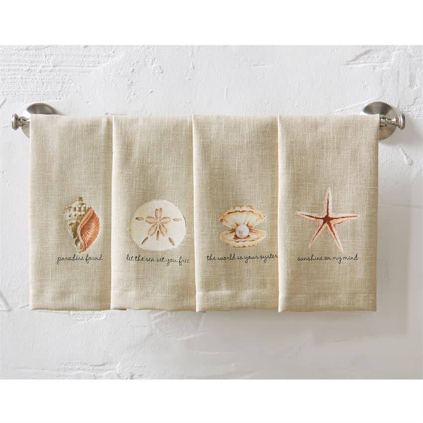 MUD PIE SEA SENTIMENT ICON TOWELS MUD PIE SEA SENTIMENT ICON TOWELS