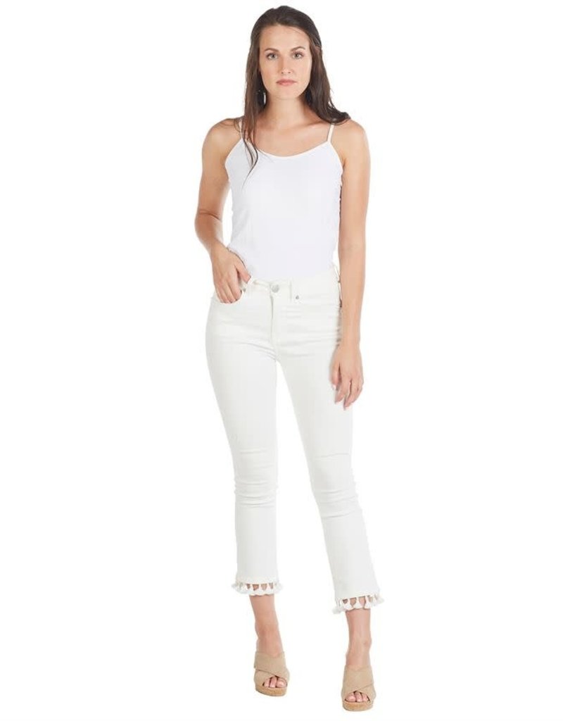MUD PIE HARRISON TASSEL JEANS- WHITE