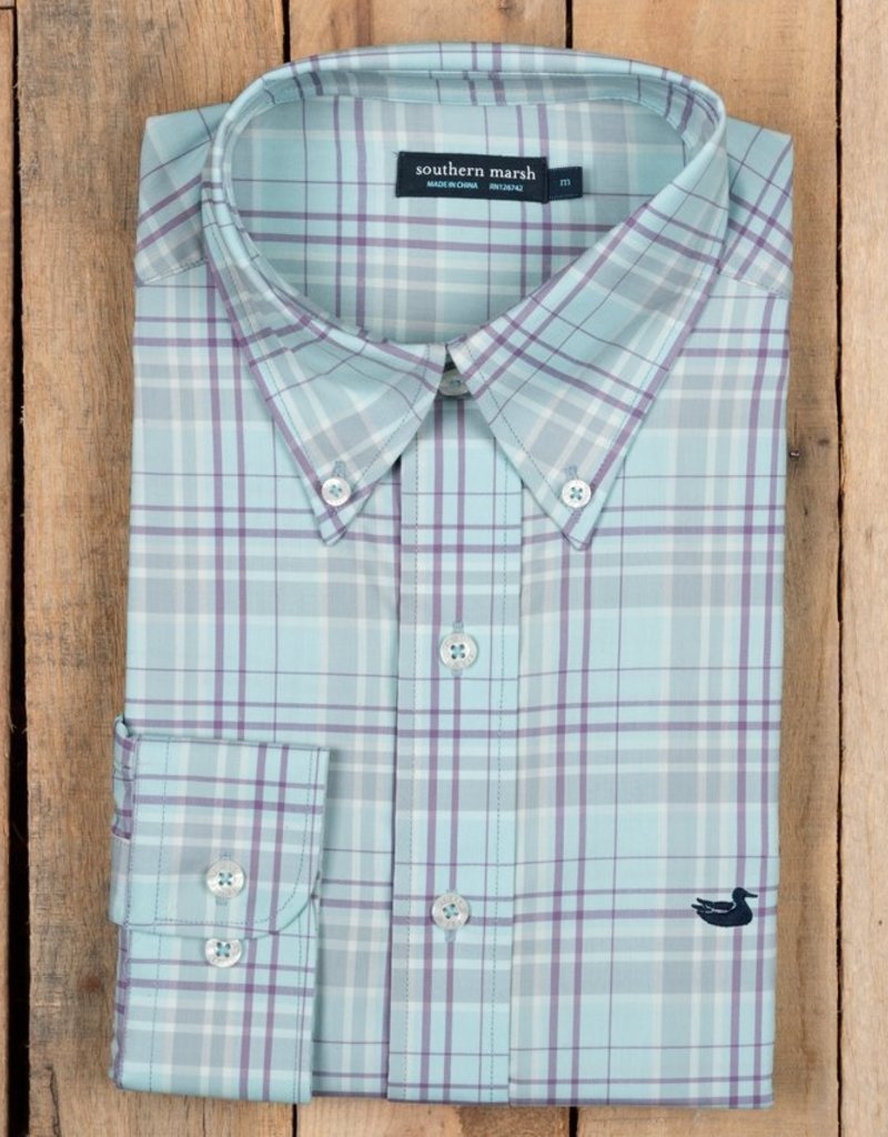 SOUTHERN MARSH LOUISVILLE PERFORMANCE WINDOWPANE SPORT SHIRT