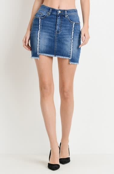 HIGH WAIST RAW CENTER CUT MINI SKIRT HIGH WAIST RAW CENTER CUT MINI SKIRT