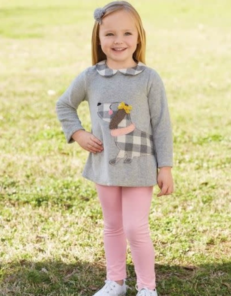 MUD PIE CHECK PUPPY TUNIC AND LEGGING SET