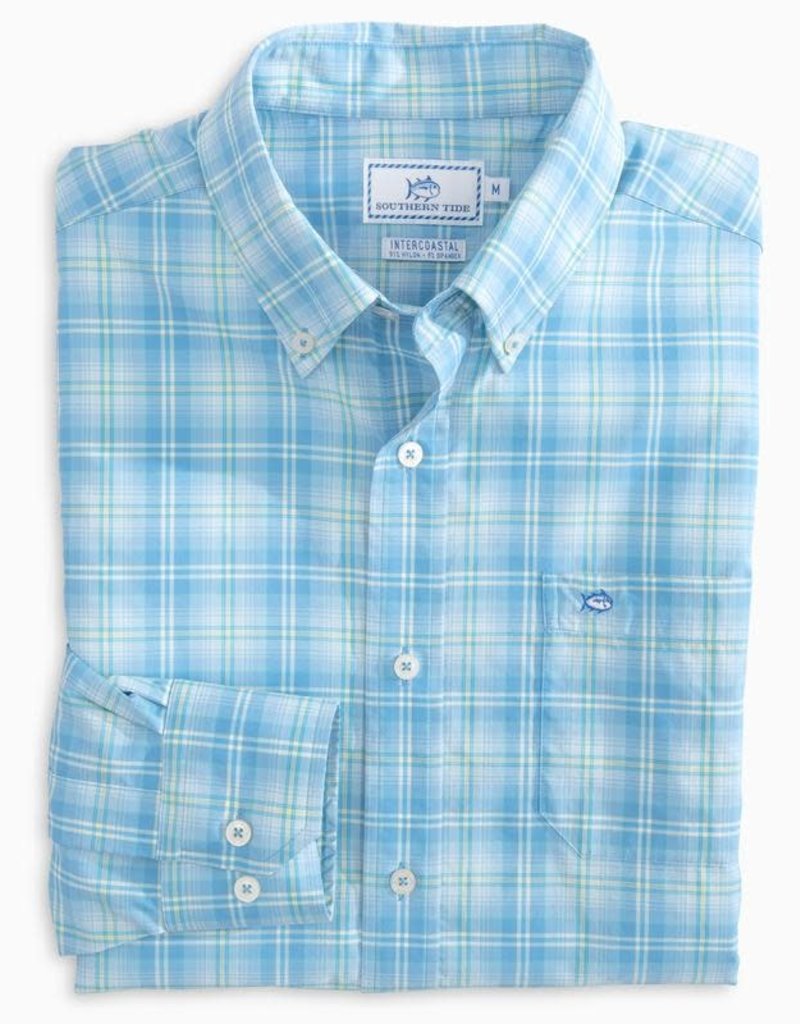 SOUTHERN TIDE CONVOY PLAID L/S INTERCOASTAL SPORTSHIRT