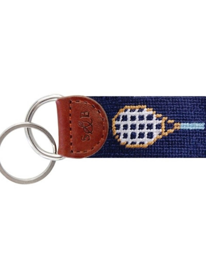 SMATHERS & BRANSON TENNIS RACQUET NEEDLEPOINT KEY FOB