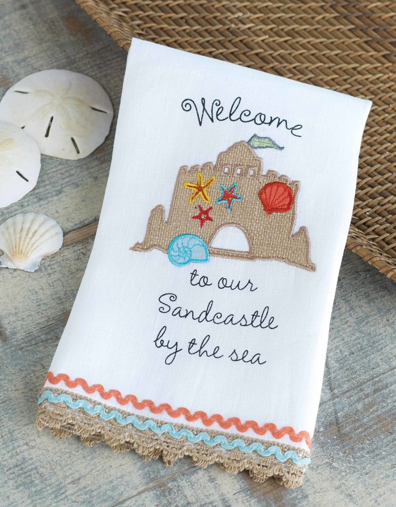 MUD PIE SANDCASTLE BY THE SEA LINEN TOWEL