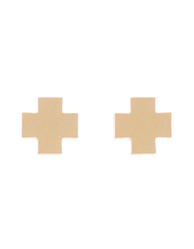 ENEWTON SIGNATURE CROSS STUD- MATTE GOLD