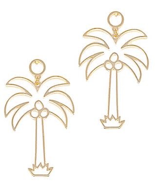 PALM TREE EARRINGS- GOLD PALM TREE EARRINGS- GOLD