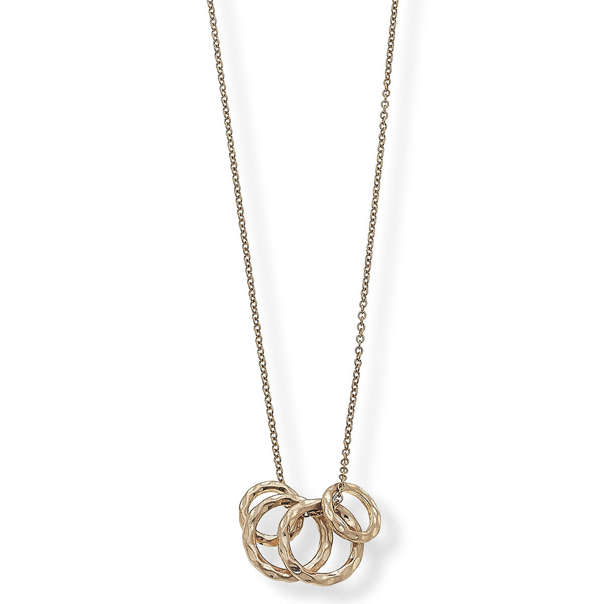 CANVAS lexi ring cluster necklace in worn gold CANVAS lexi ring cluster necklace in worn gold