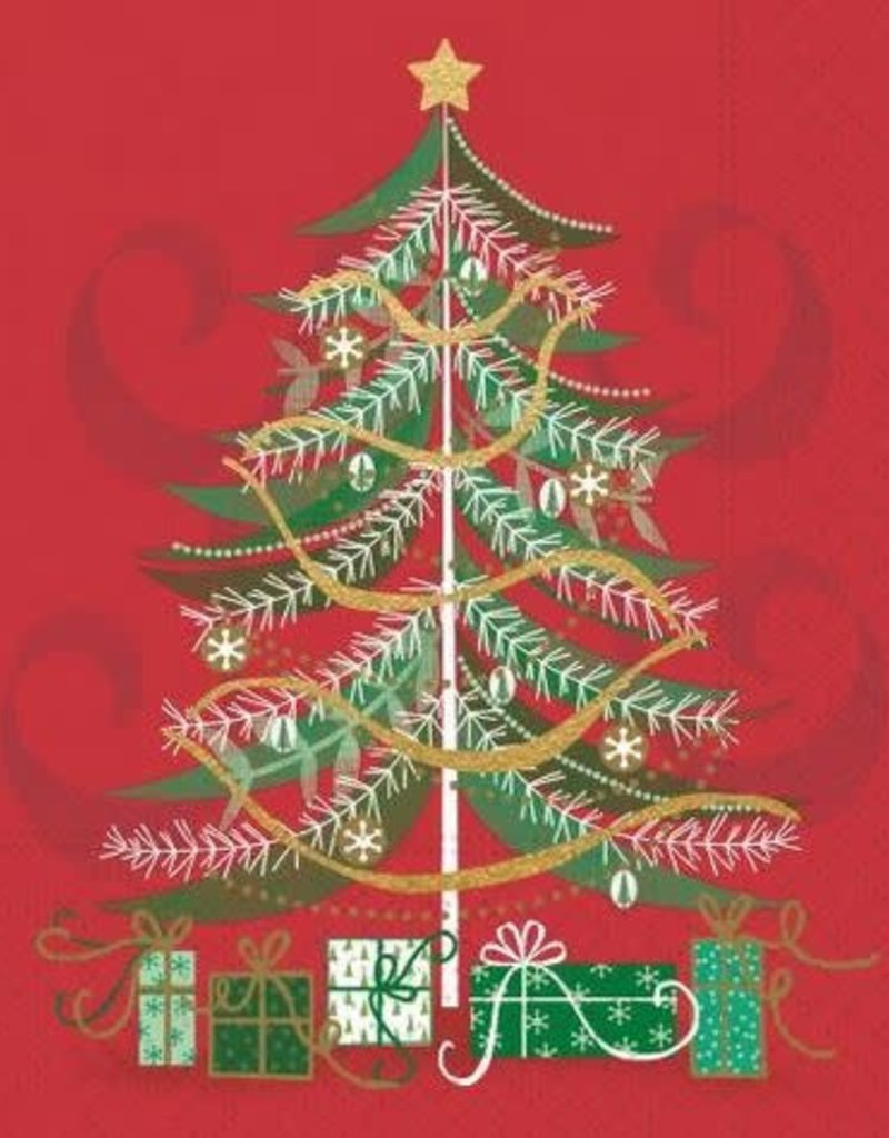 beverage napkin- Christmas tree swirl