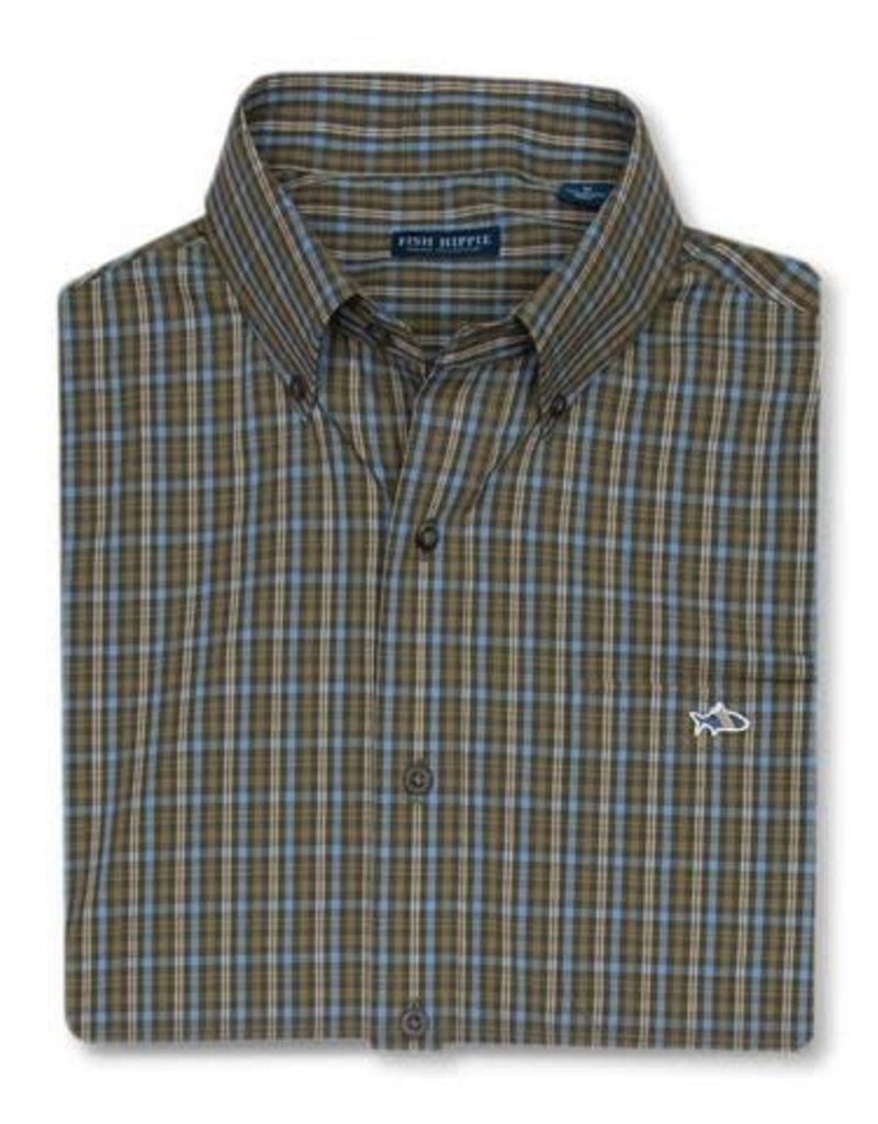 FISH HIPPIE PARKS GROVE CHECK BUTTON DOWN