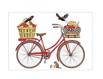 RED BIKE APPLE FLOUR SACK TOWEL RED BIKE APPLE FLOUR SACK TOWEL