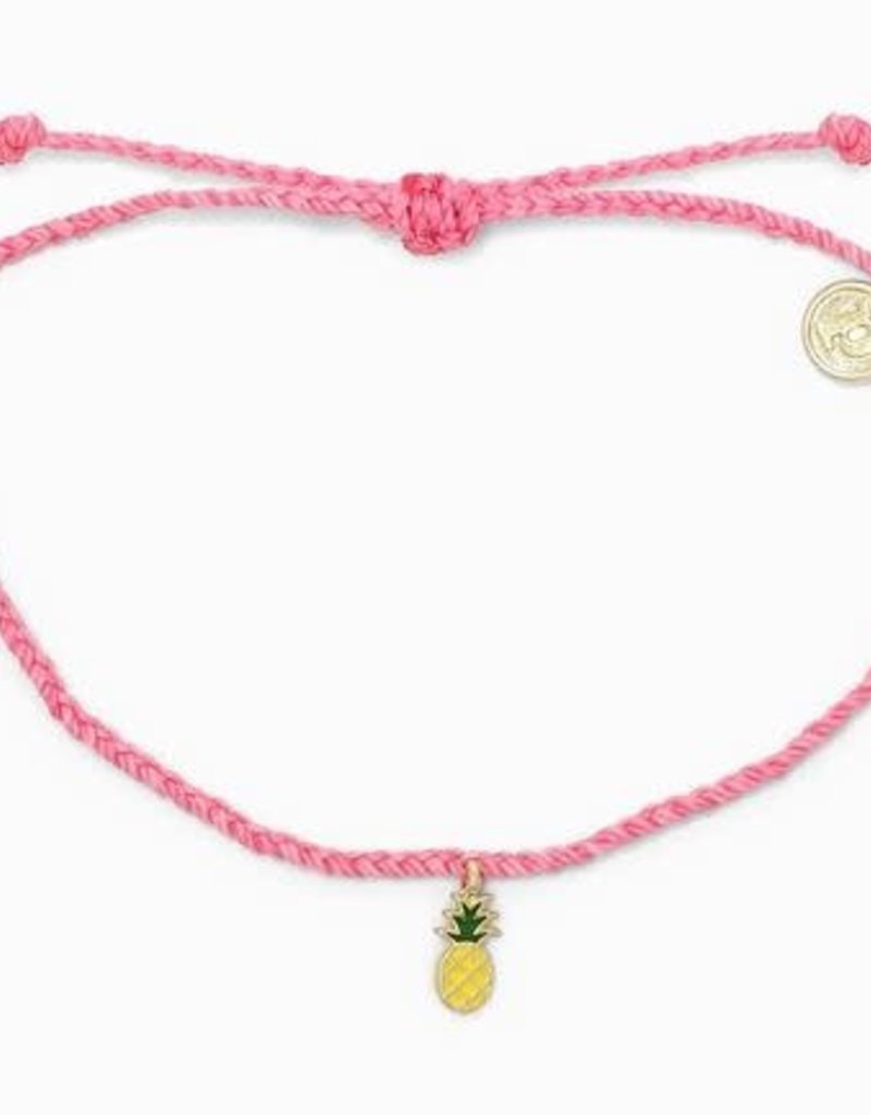 PURAVIDA GOLD ENAMEL PINEAPPLE BRACELET- PINK