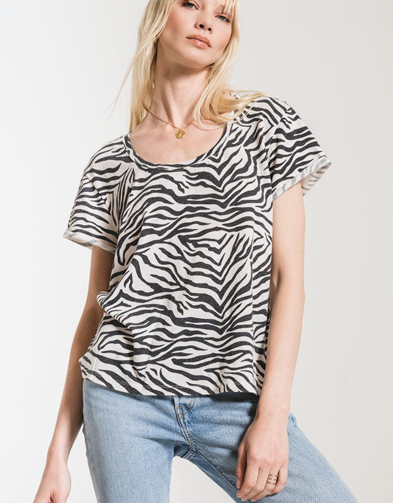 Z SUPPLY THE ZEBRA SCOOP NECK TEE