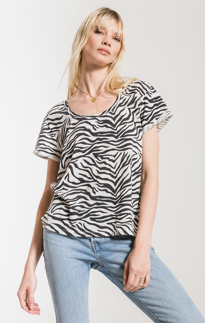 Z SUPPLY THE ZEBRA SCOOP NECK TEE Z SUPPLY THE ZEBRA SCOOP NECK TEE