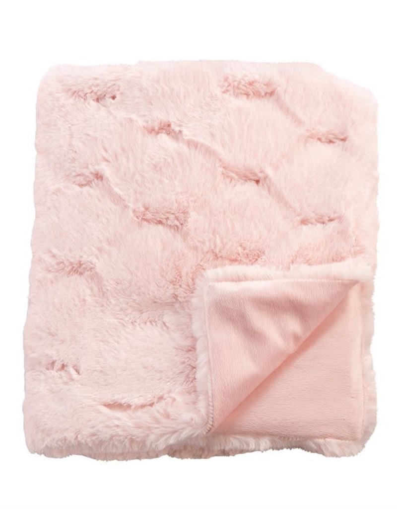 MUD PIE FAUX FUR HONEYCOMB BLANKET