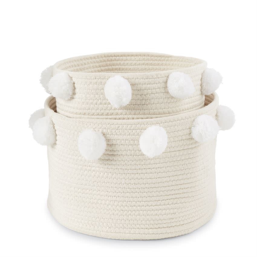 WHITE POM POM BASKETS Urbane South