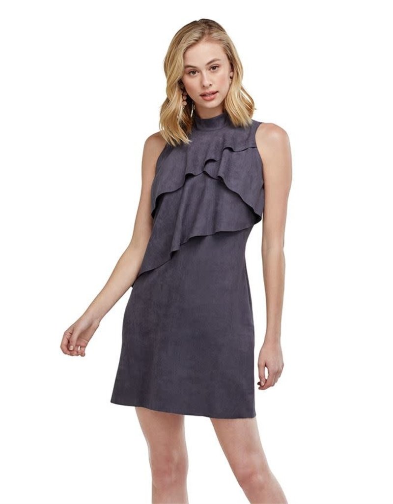 MUD PIE CARLEY SUEDE DRESS- STONEWASH