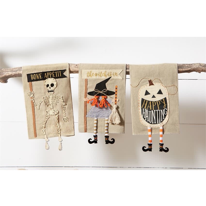 MUD PIE HALLOWEEN DANGLE LEG TOWELS MUD PIE HALLOWEEN DANGLE LEG TOWELS