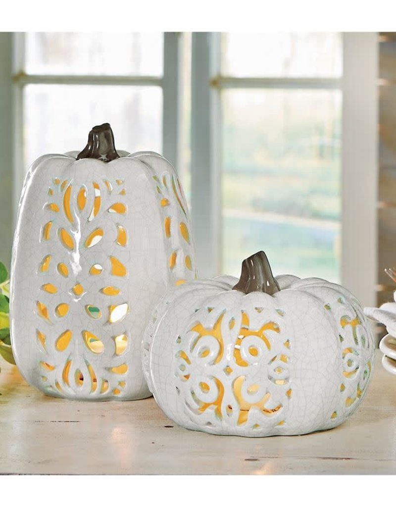 MUD PIE CERAMIC PUMPKIN LANTERNS