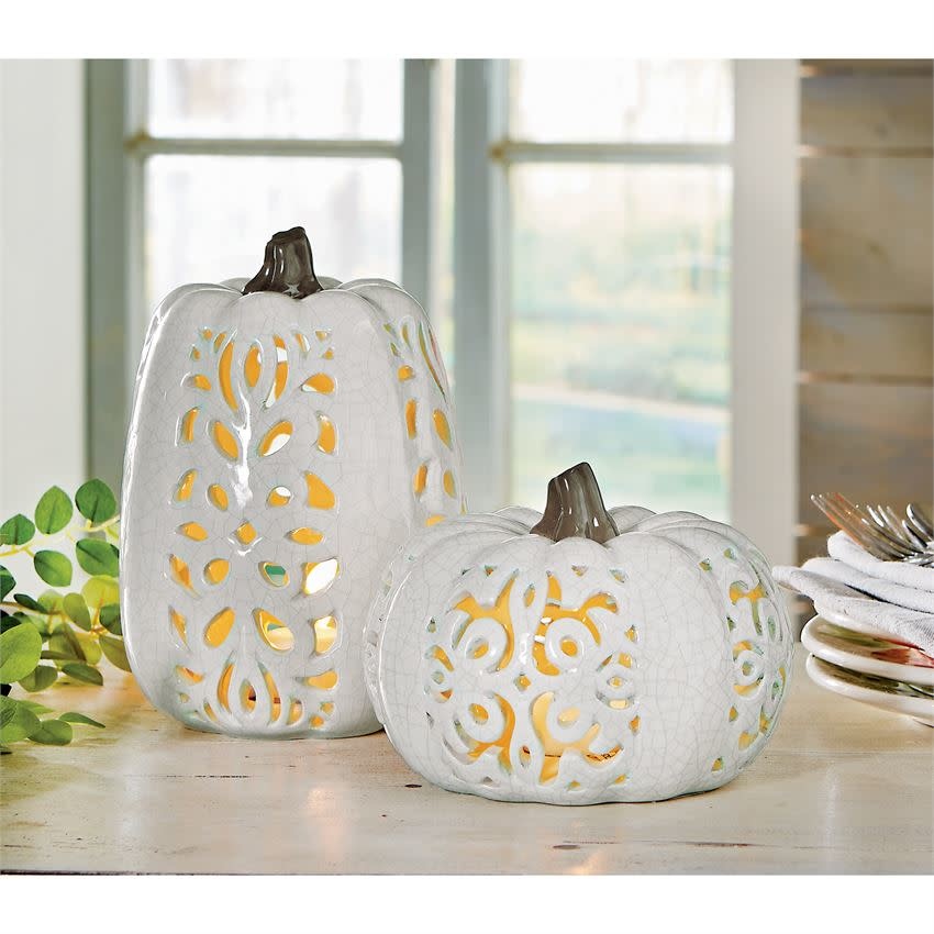 MUD PIE CERAMIC PUMPKIN LANTERNS MUD PIE CERAMIC PUMPKIN LANTERNS