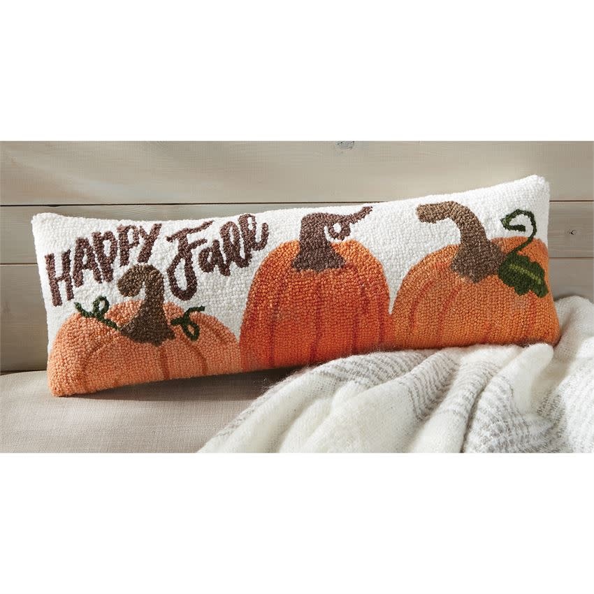 MUD PIE HAPPY FALL HOOKED PILLOW MUD PIE HAPPY FALL HOOKED PILLOW