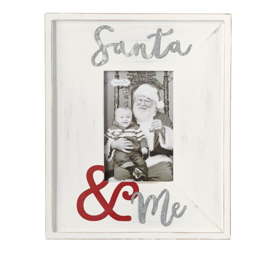 MUD PIE SANTA & ME WOOD & TIN FRAME MUD PIE SANTA & ME WOOD & TIN FRAME