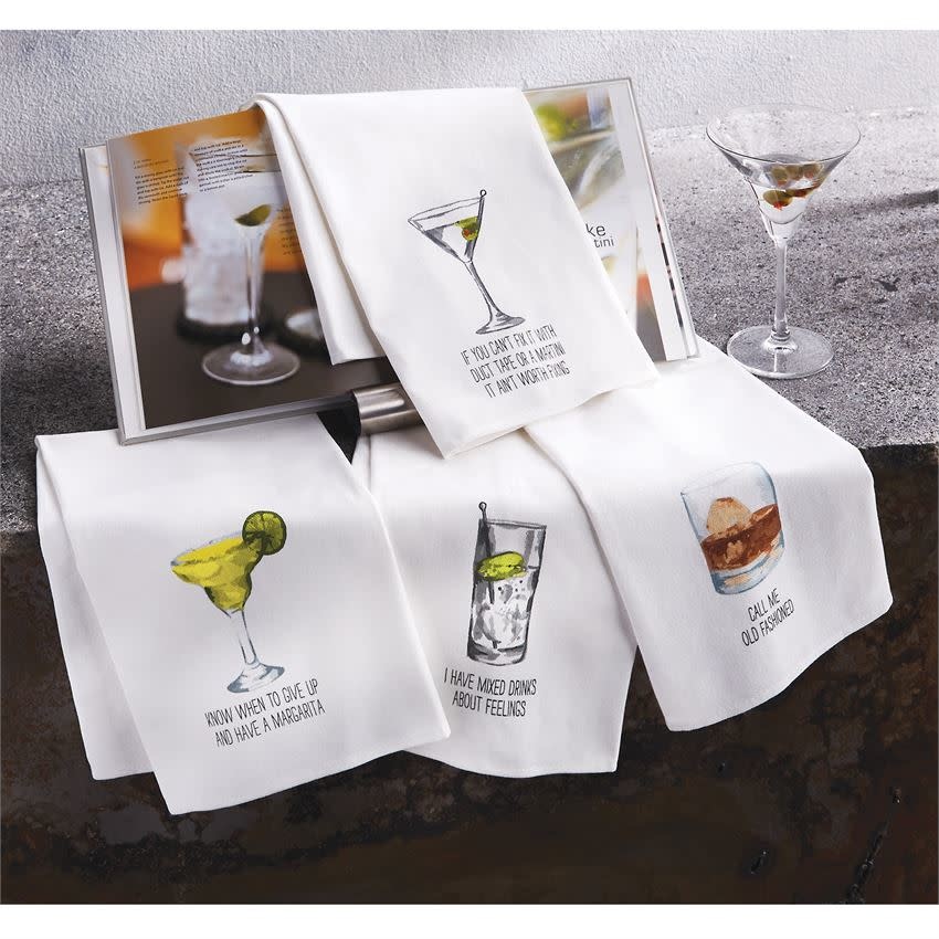 MUD PIE DRINK SENTIMENT HAND TOWELS MUD PIE DRINK SENTIMENT HAND TOWELS