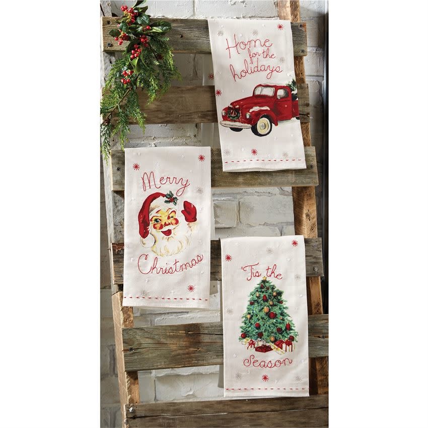 MUD PIE VINTAGE CHRISTMAS TOWELS MUD PIE VINTAGE CHRISTMAS TOWELS