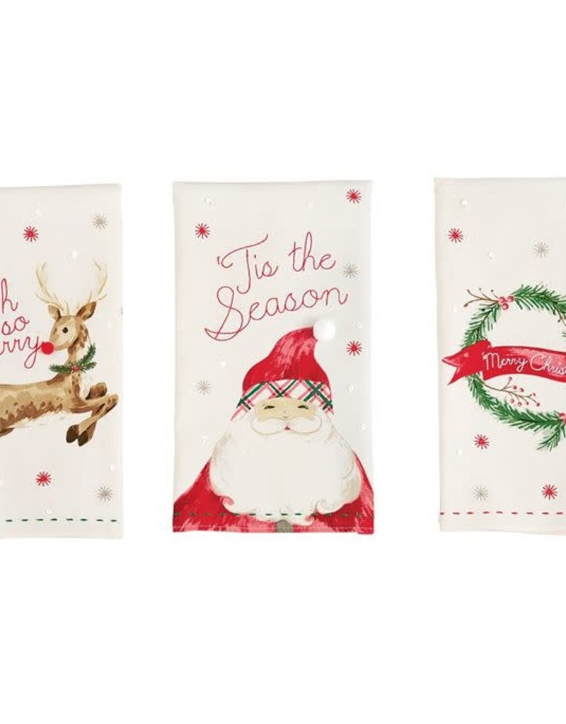 MUD PIE HOLIDAY SEQUIN TOWELS