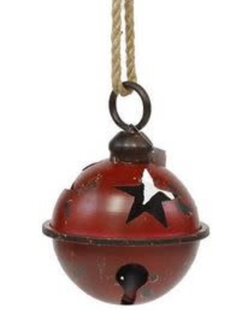 7" tin jingle bell with jute rope