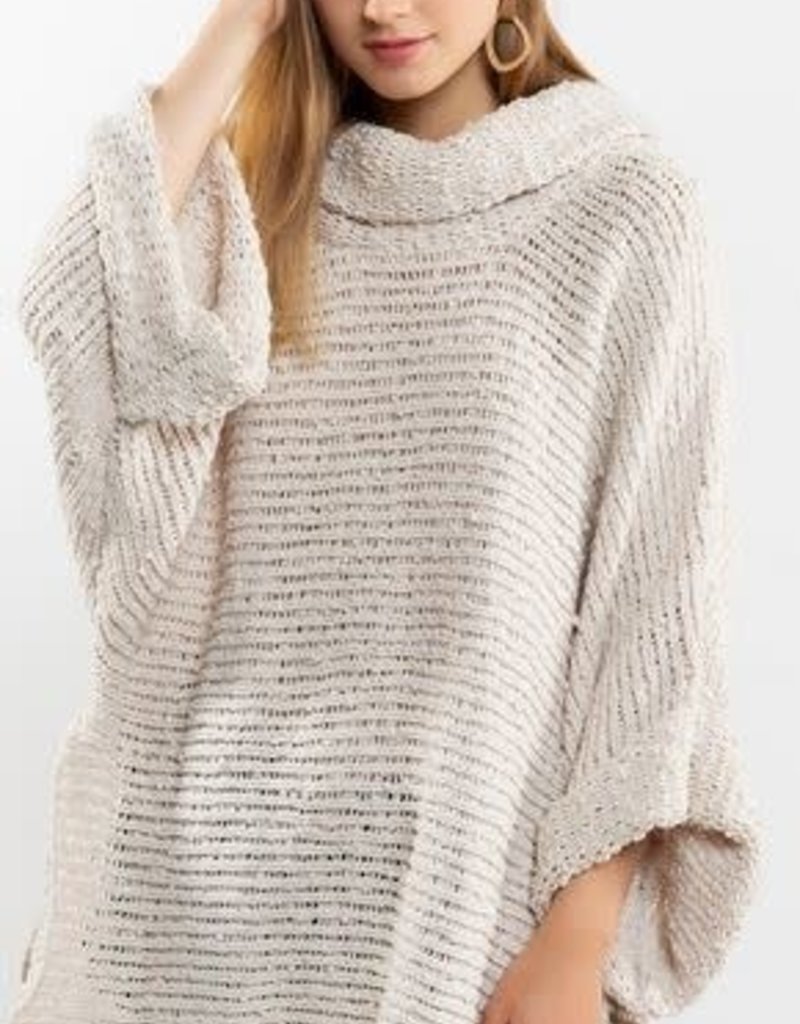 COZY COWL DRAPED NECK SWEATER