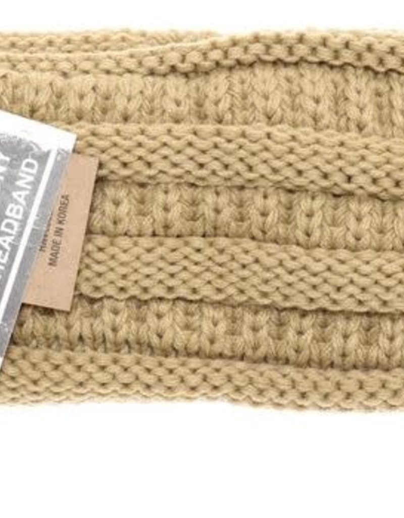 C.C BEANIES Solid Ribbed Ponytail Headband