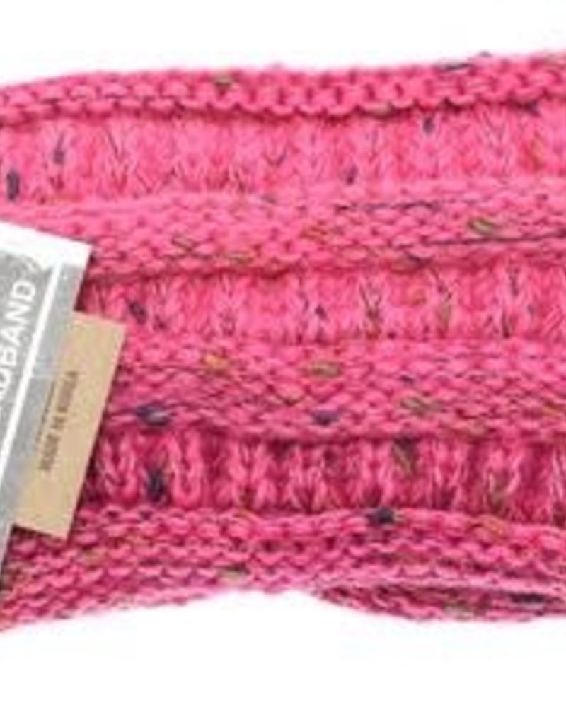 C.C BEANIES OMBRE RIBBED FLECKED PONYTAIL HEADBAND