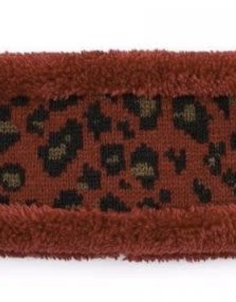 C.C BEANIES LEOPARD PRINT FUZZY LINED HEADBAND