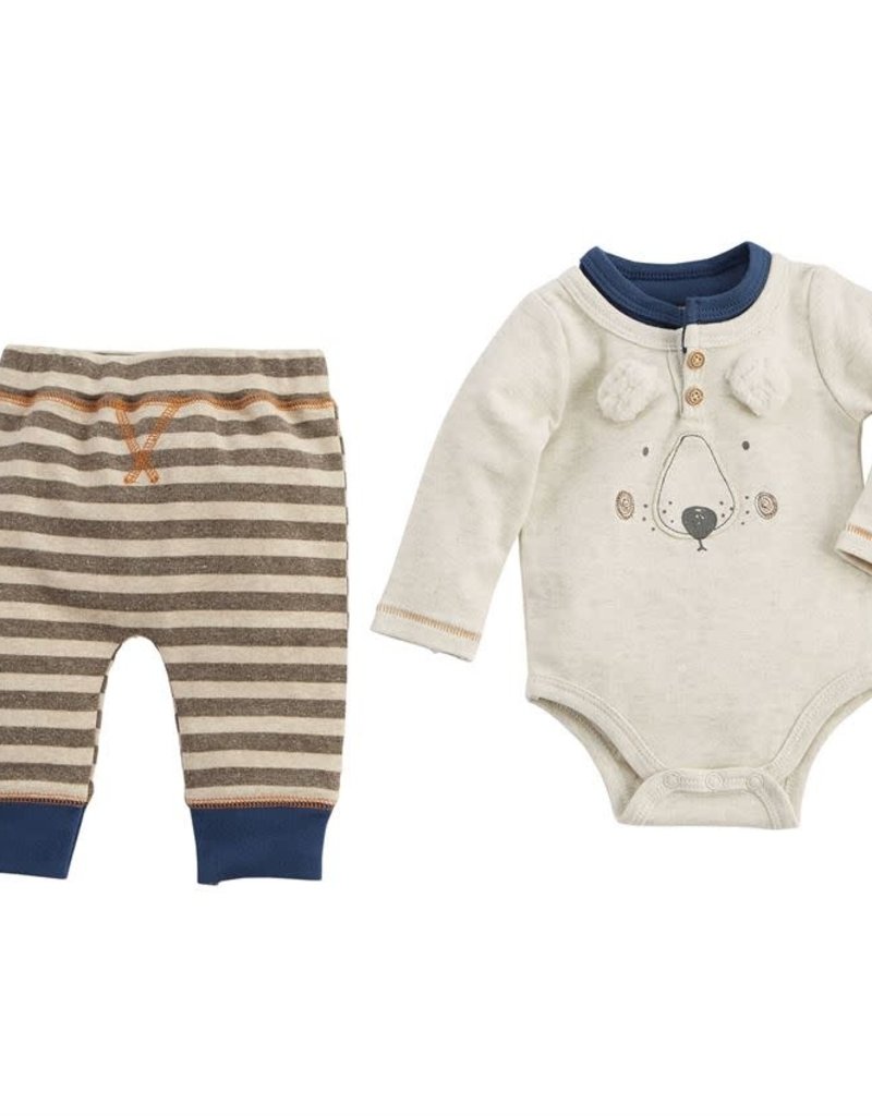 MUD PIE BEAR STRIPED 2-PC SET
