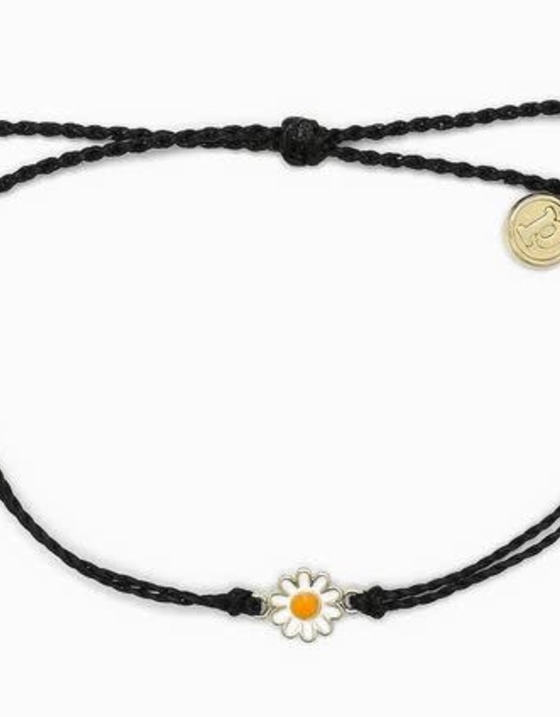 PURAVIDA GOLD DAISY BRACELET- BLACK