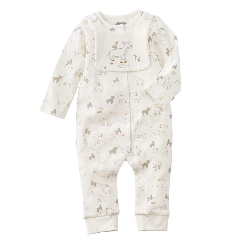 MUD PIE lamb sleeper & bib set 3-6 months MUD PIE lamb sleeper & bib set 3-6 months