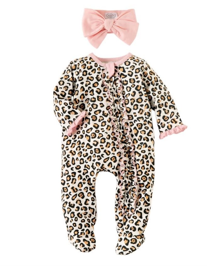 MUD PIE leopard sleeper & headband