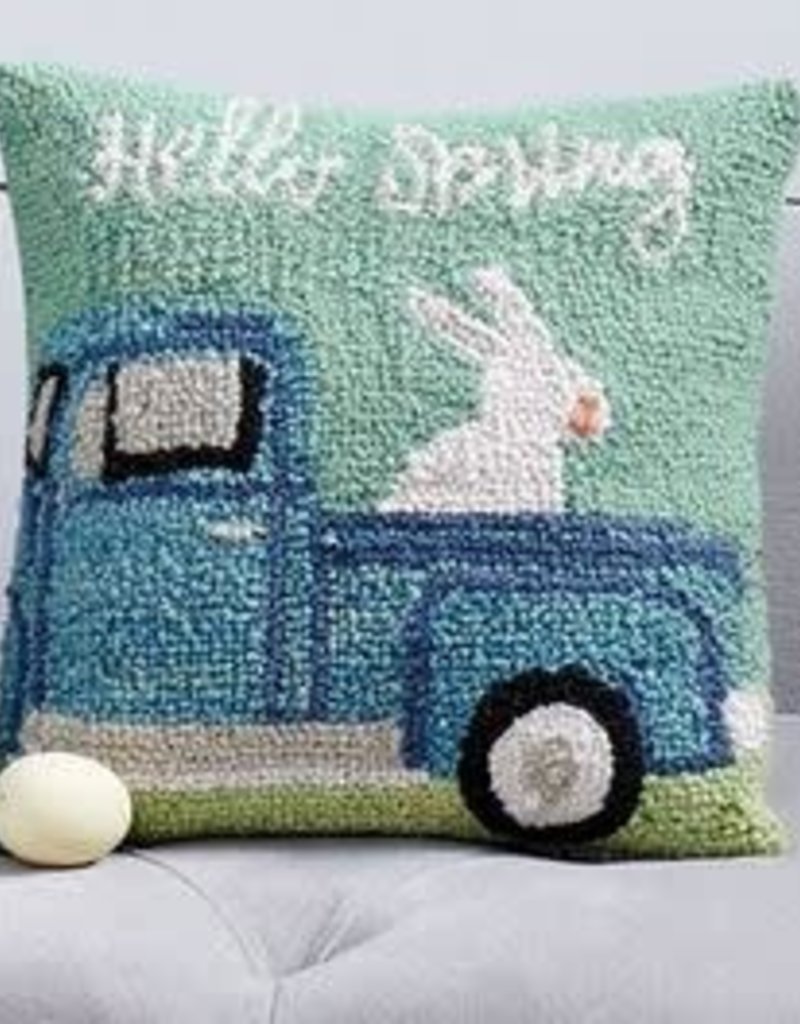 MUD PIE bunny hooked pillows
