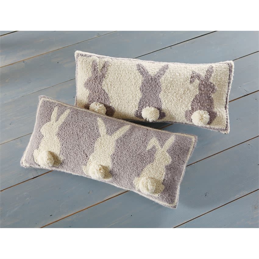 MUD PIE triple bunny hooked pillows MUD PIE triple bunny hooked pillows