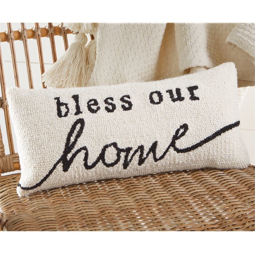 MUD PIE bless our home hooked pillow MUD PIE bless our home hooked pillow