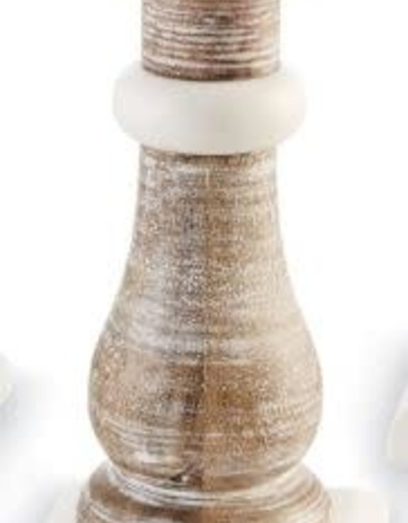 MUD PIE marble & wood candlesticks