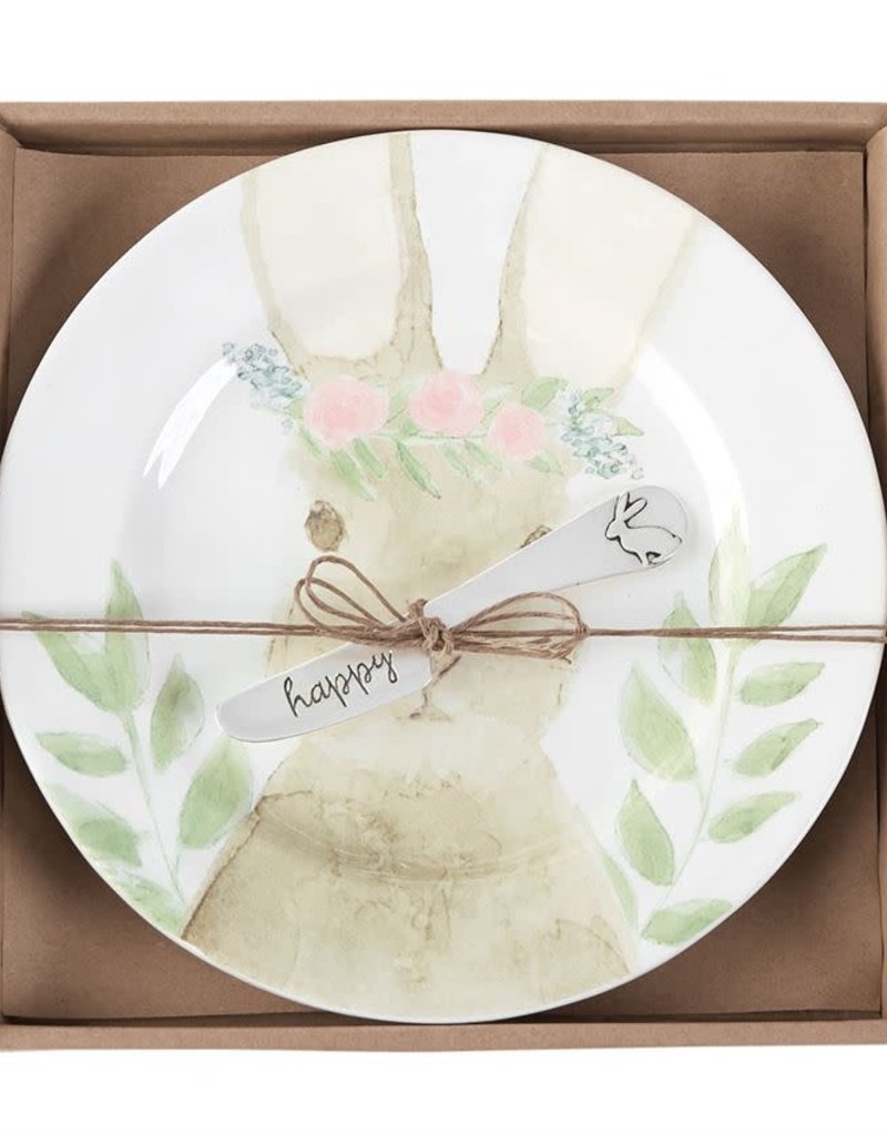 MUD PIE watercolor bunny cheese set