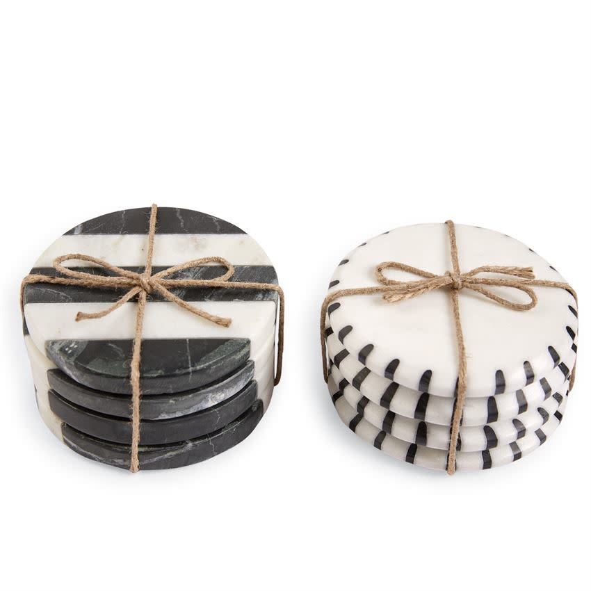 MUD PIE black & white marble coasters MUD PIE black & white marble coasters